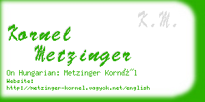 kornel metzinger business card